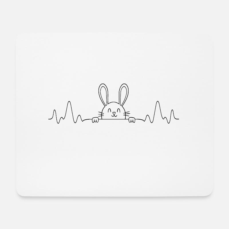 Hase Herzschlag - Mousepad (Querformat) - Weiß