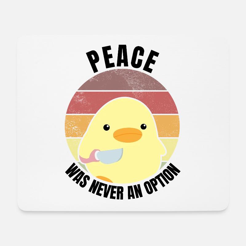Frieden was nie eine Option Ente mit Messer Meme - Mousepad (Querformat) - Weiß
