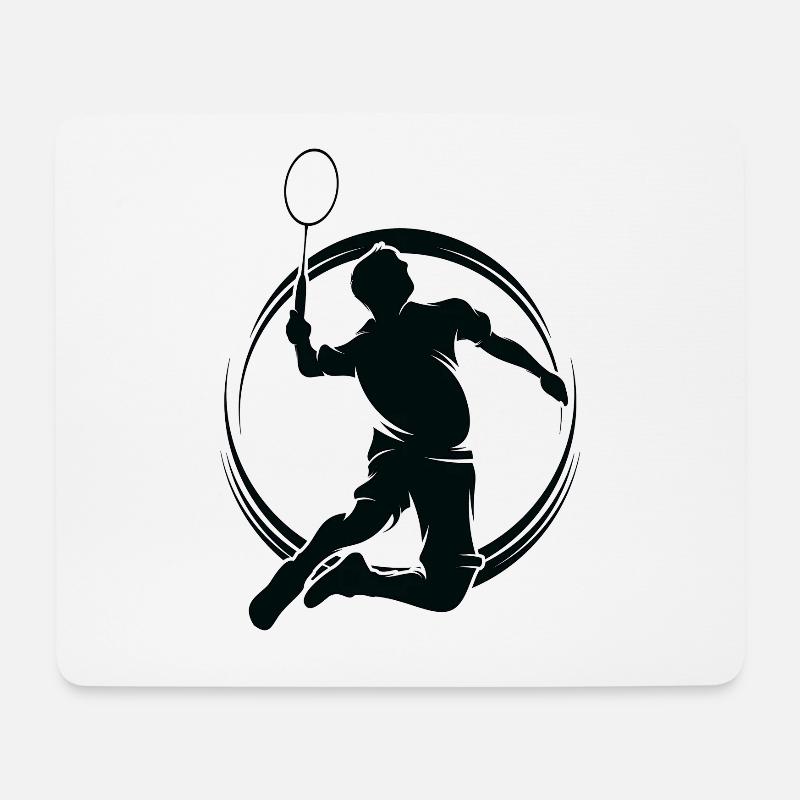 Badminton - Mousepad (Querformat) - Weiß
