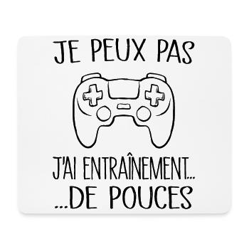 Je peux pas j'ai entraînement de pouces - Tapis de souris (format paysage) - blanc - Devant