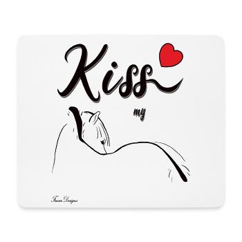 Kiss my Fjordhorse, Embrasse mon cheval de fjords - Tapis de souris (format paysage) - blanc - Devant