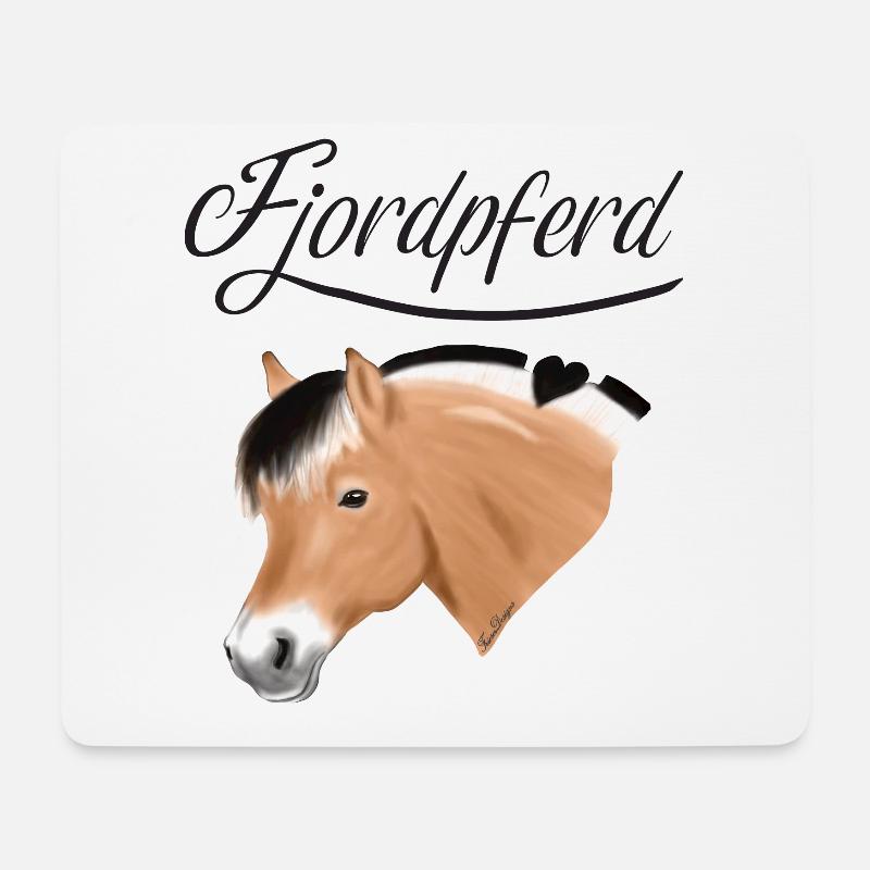 Fjordpferd Portrait - Mousepad (Querformat) - Weiß
