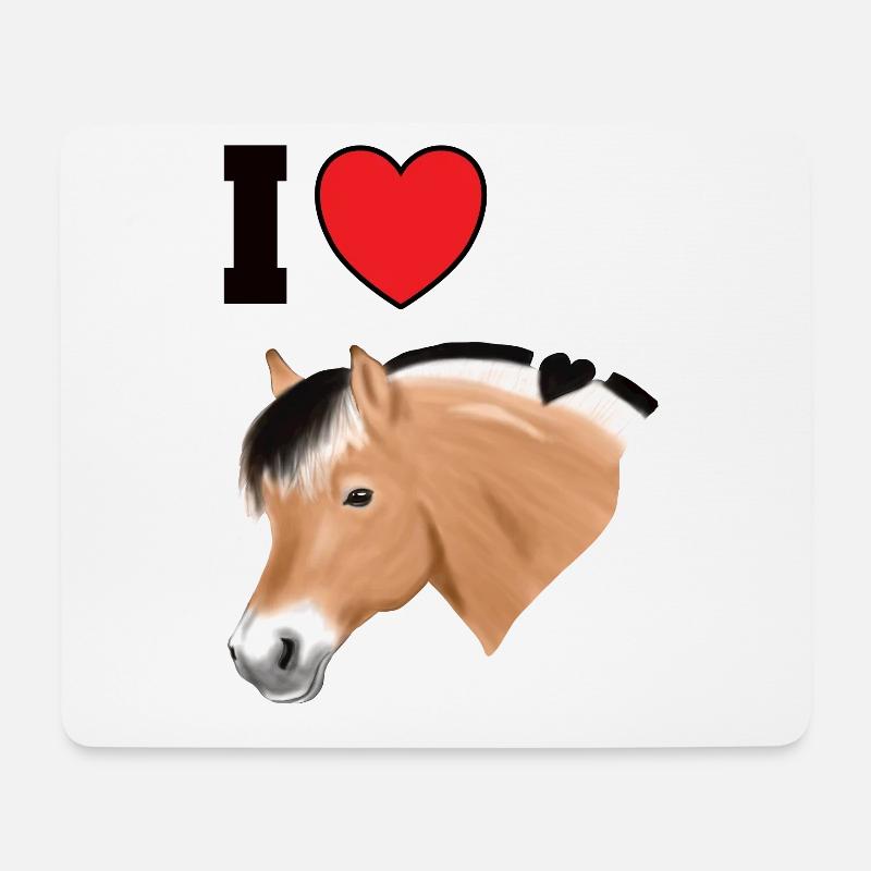 Ich liebe Fjordpferde Design für Pferdefans - Mousepad (Querformat) - Weiß