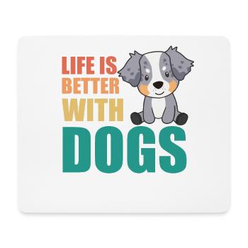 Australian Sheperd Life Dogs - Mouse Pad (horizontal) - white - Front