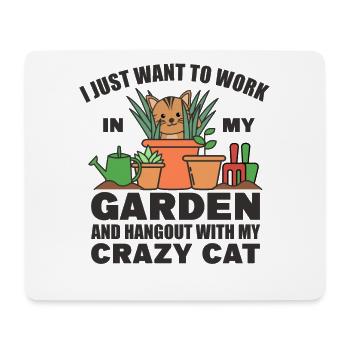 I just want to work in my garden cat - Tapis de souris (format paysage) - blanc - Devant