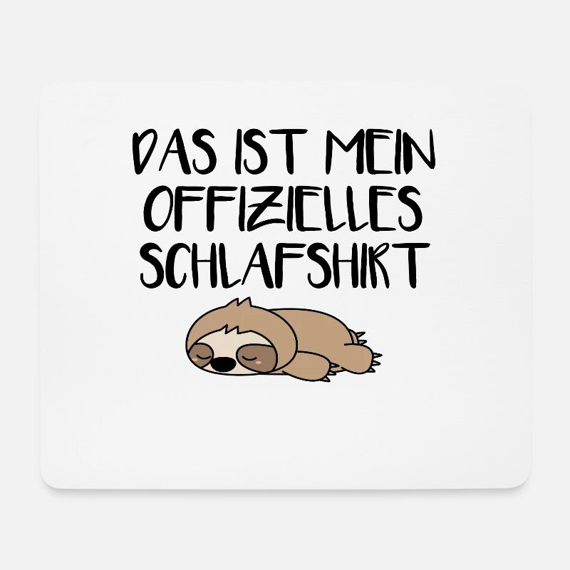 Faultier Schlafshirt - Mousepad (Querformat) - Weiß