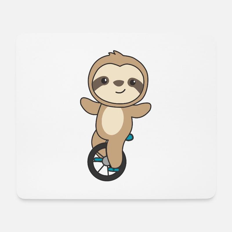 Einrad Faultier Einradfahrer Faultiere - Mousepad (Querformat) - Weiß