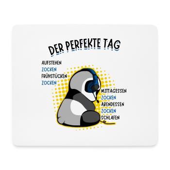 Gaming Panda Zockender Bär der perfekte Tag zocken - Mousepad (Querformat) - Weiß - Vorne