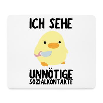 Ünnötige Sozialkontakte Ente mit Messer Meme Küken - Mousepad (Querformat) - Weiß - Vorne