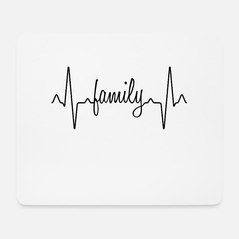Familie Herzschlag - Mousepad (Querformat) - Weiß