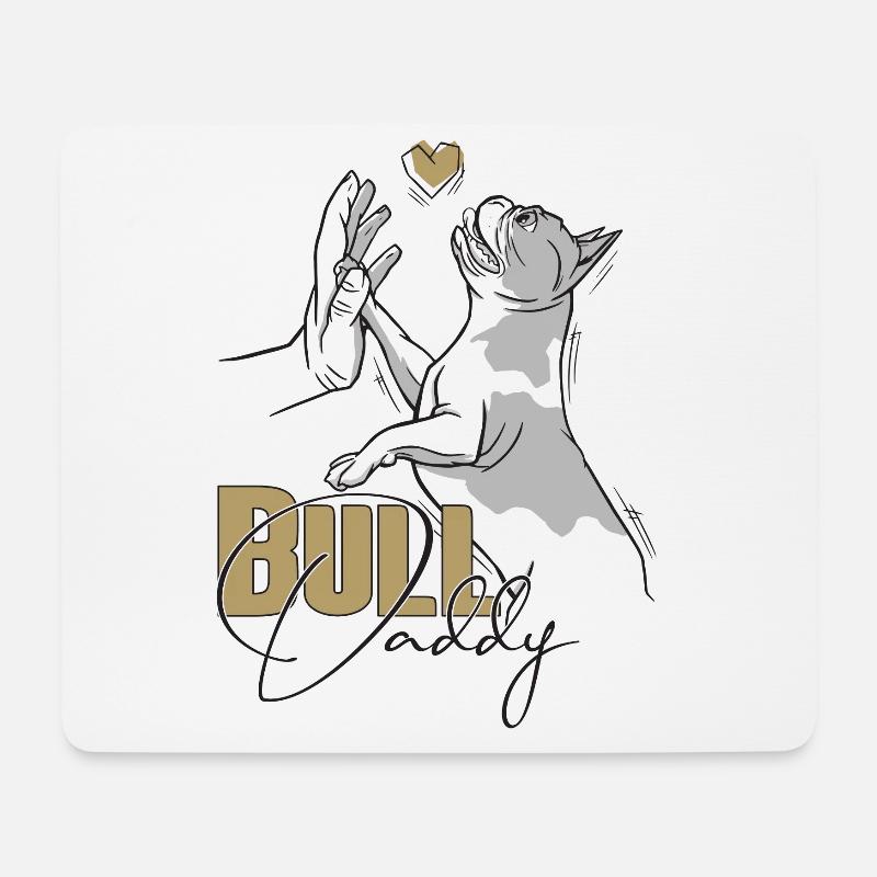 Französischer Bulldoggen Daddy - Hunde Design - Mousepad (Querformat) - Weiß