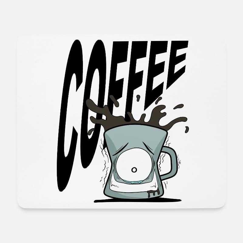 lustig, Kaffee, Kaffeetasse, Kaffeebecher, Büro - Mousepad (Querformat) - Weiß
