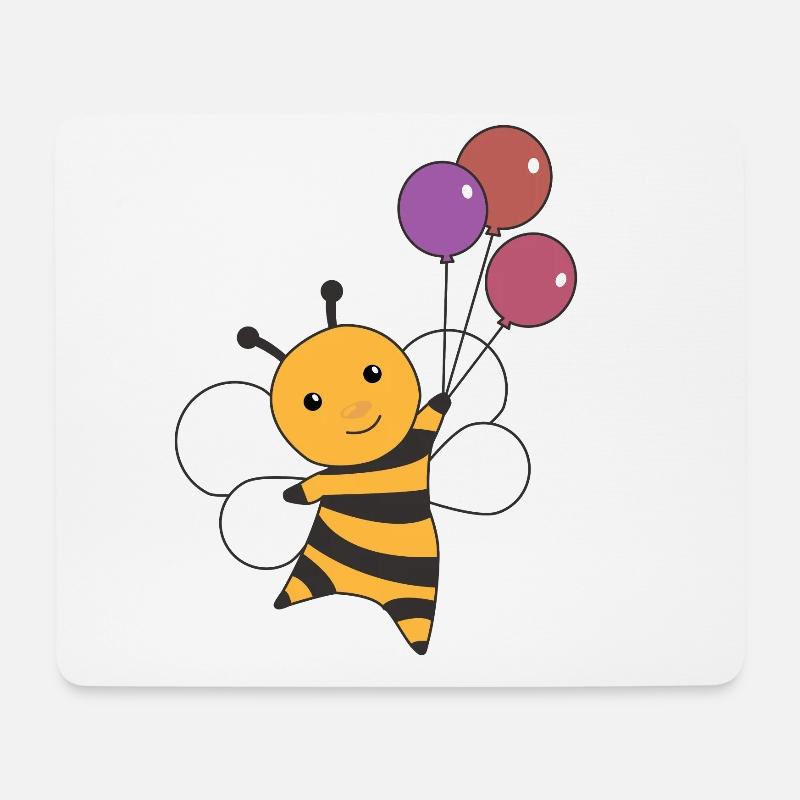 Biene sumsi Luftballons lustige Tiere Honigbiene - Mousepad (Querformat) - Weiß