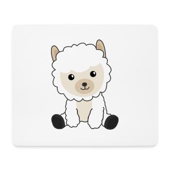 Alpagas doux animaux pour les enfants alpagas amusants - Tapis de souris (format paysage) - blanc - Devant