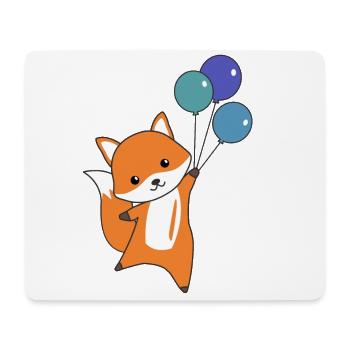 Fuchs süß Tier fliegt Luftballons Kinder Füchse - Mousepad (Querformat) - Weiß - Vorne