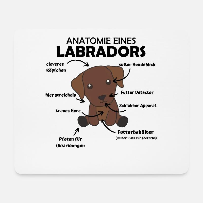 Anatomie eines Labradors Retriever süße Hunde - Mousepad (Querformat) - Weiß