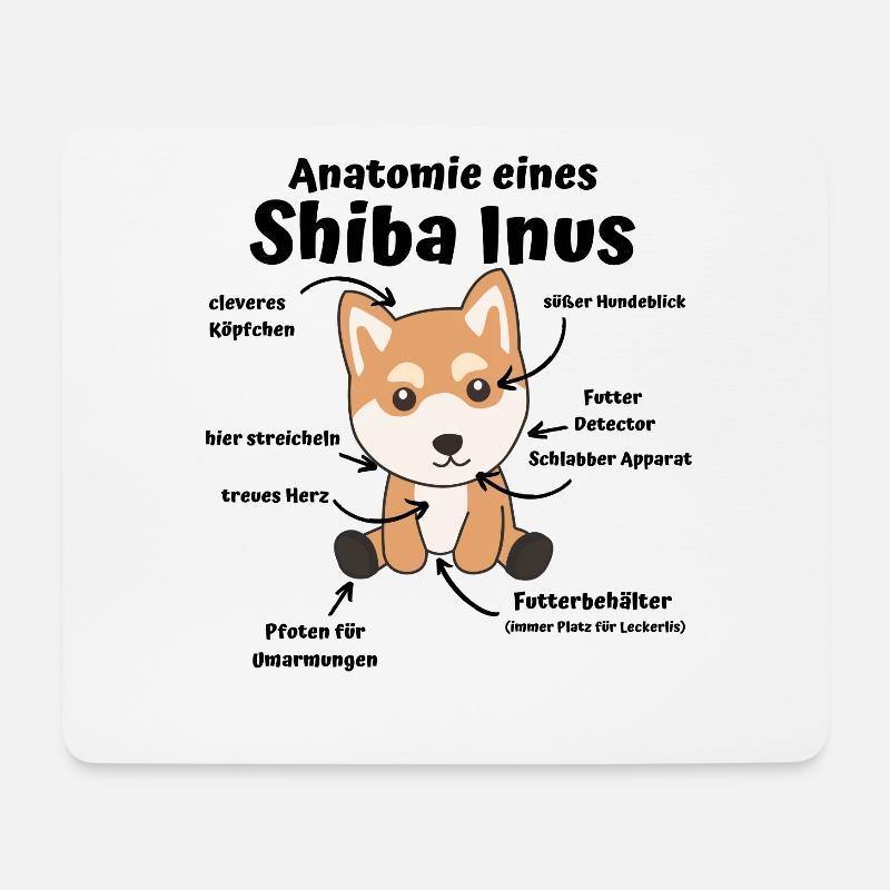 Anatomie eines Shiba Inus süße Hunde Welpe - Mousepad (Querformat) - Weiß