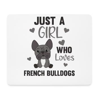 Juste Une Fille Qui aime french Bulldog - Tapis de souris (format paysage) - blanc - Devant