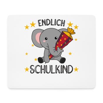 Kindergarten Elefant Schule Kinder Schultüte süß - Mousepad (Querformat) - Weiß - Vorne