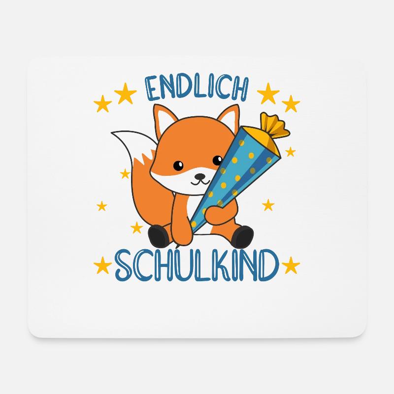 Kindergarten Fuchs Schule Kinder Schultüte süß - Mousepad (Querformat) - Weiß