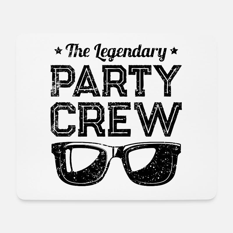 Party Crew Spruch Sonnenbrille - Mousepad (Querformat) - Weiß