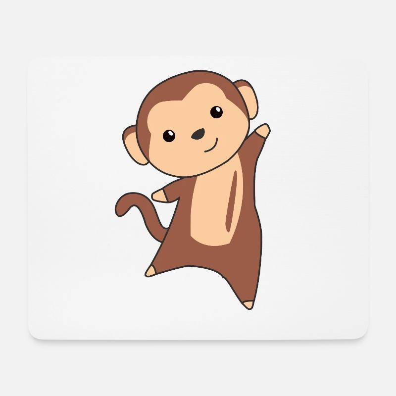 Affe süße Tiere im Dschungel lustige Affen - Mousepad (Querformat) - Weiß