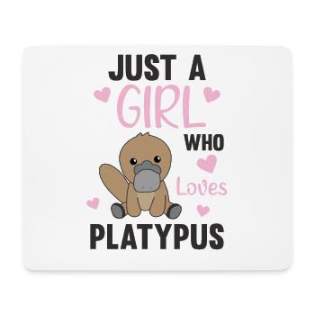 Seule une fille le bec aime les animaux doux - Tapis de souris (format paysage) - blanc - Devant