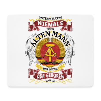 Alter Mann DDR Ossi im Osten geboren Mauer Spruch - Mousepad (Querformat) - Weiß - Vorne
