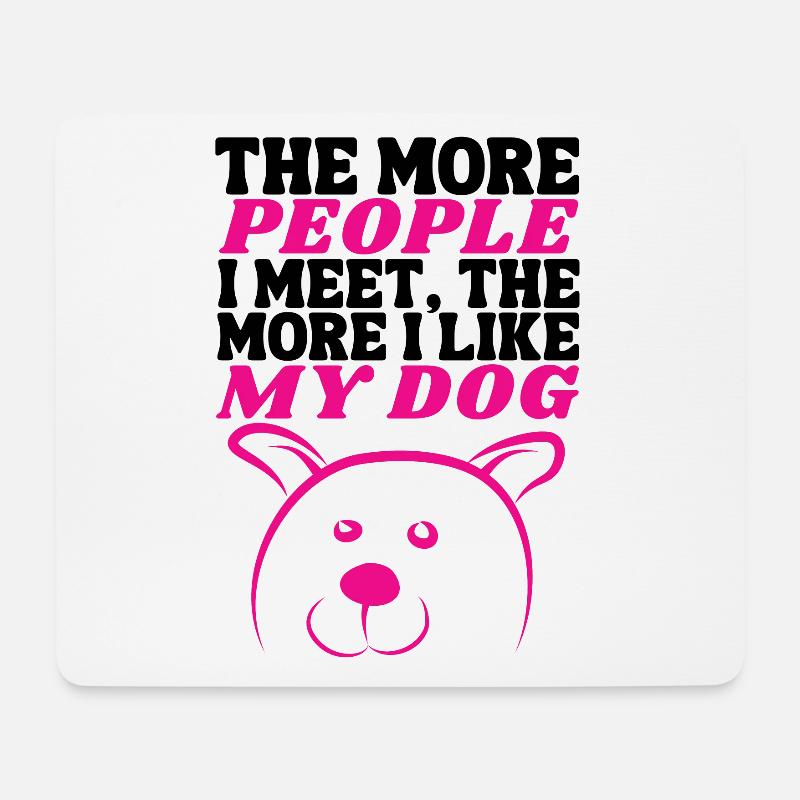 Ich hasse Menschen Ich liebe Hunde Hund Hündchen - Mousepad (Querformat) - Weiß
