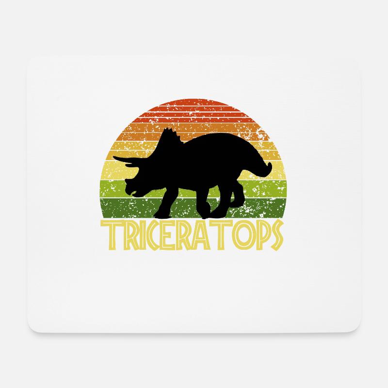 Triceratops - Mousepad (Querformat) - Weiß