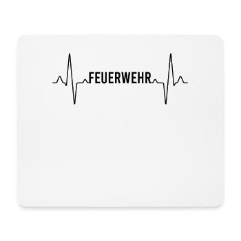 Feuerwehr Herzschlag - Mousepad (Querformat) - Weiß - Vorne