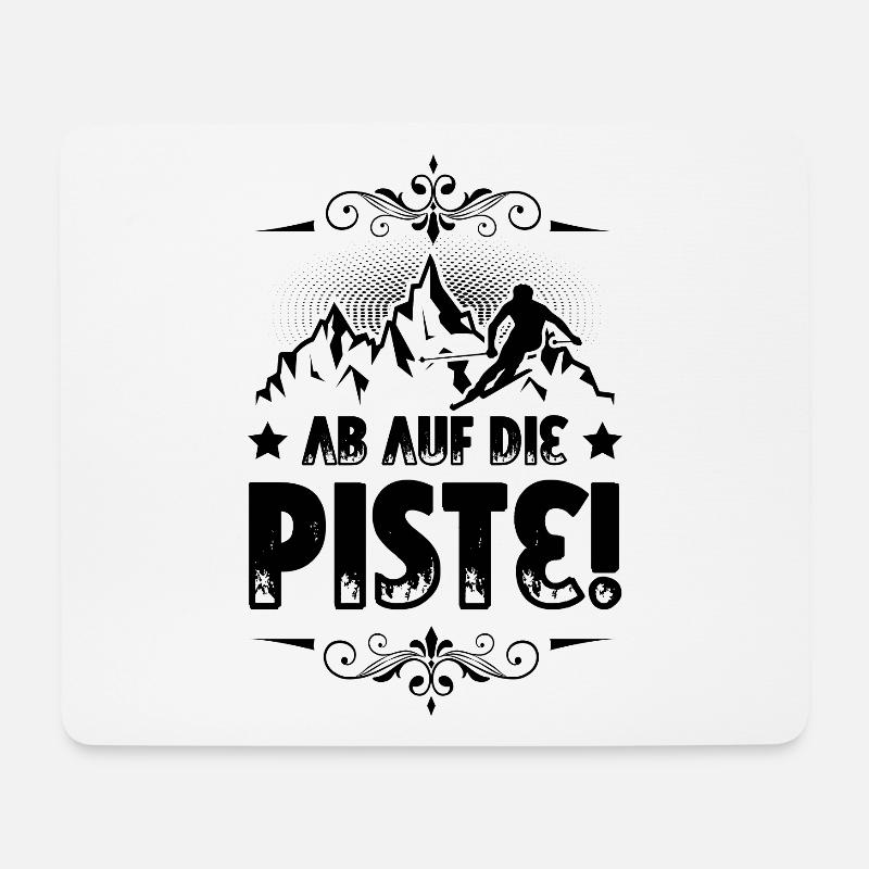 ab auf die piste - Mousepad (Querformat) - Weiß