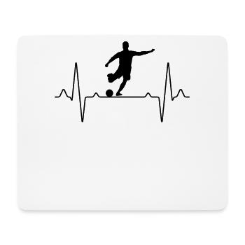 Footballeur de football Heartbeat - Tapis de souris (format paysage) - blanc - Devant