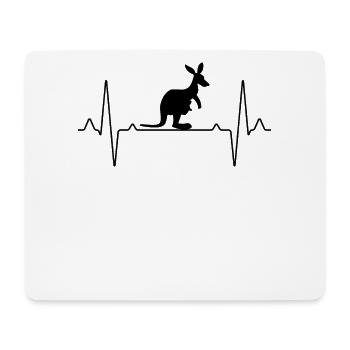 Kangourou Australie Heartbeat - Tapis de souris (format paysage) - blanc - Devant