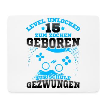 Level 15 Unlocked Geburtstag für Gamer - Mousepad (Querformat) - Weiß - Vorne