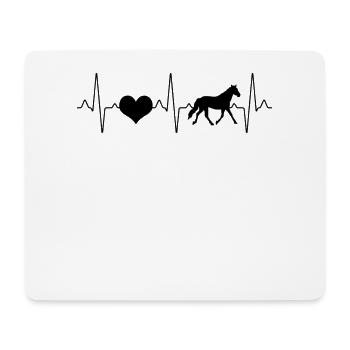 Pferd Herzschlag - Mousepad (Querformat) - Weiß - Vorne