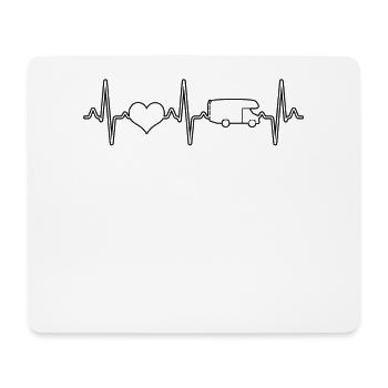 Motorhome Camping Heartbeat - Mouse Pad (horizontal) - white - Front
