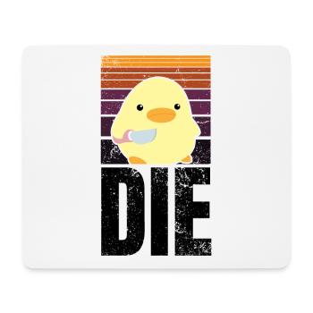 LE Canard Die Die avec Couteau Canard Avec Couteau Mème - Tapis de souris (format paysage) - blanc - Devant