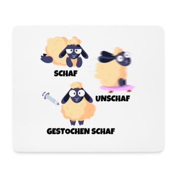 Schaf Unschaf Gestochen Schaf Wortspiel - Mousepad (Querformat) - Weiß - Vorne