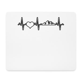 Berg Berge Herzschlag - Mousepad (Querformat) - Weiß - Vorne