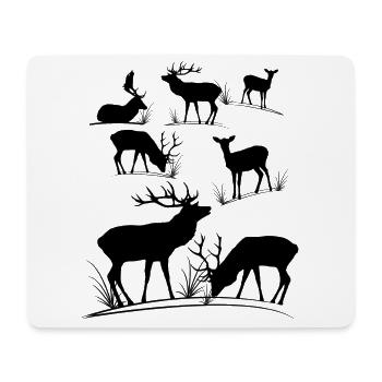 Cerf, chevreuil, cerf rouge, daim, cerf, chevreuil - Tapis de souris (format paysage) - blanc - Devant