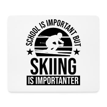 schule wichtig ski wichtiger - Mousepad (Querformat) - Weiß - Vorne