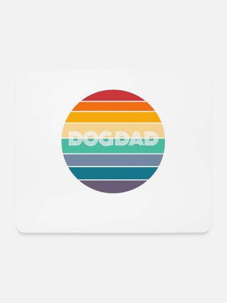 Rainbow Dog Dad Retro Vintage - Mousepad (Querformat) - Weiß