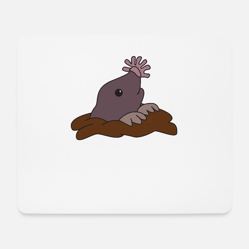 Star Mole Stars Mole Douce Taupe - Tapis de souris (format paysage) - blanc