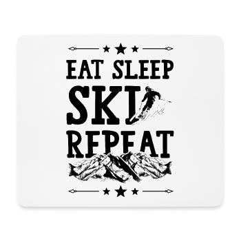 Eat Sleep Ski Repeat - Mousepad (Querformat) - Weiß - Vorne