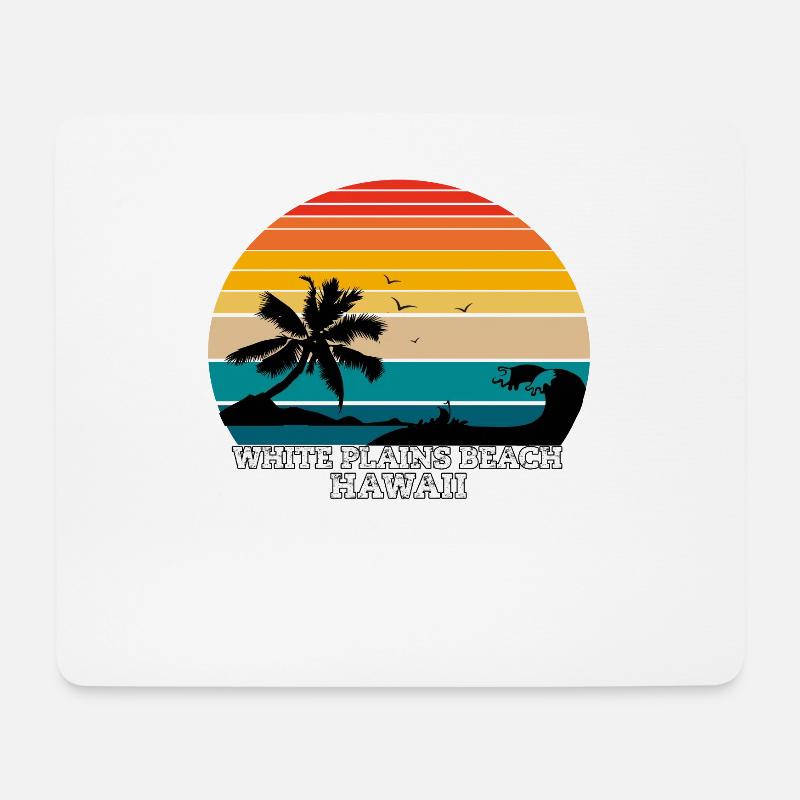 White Plains Beach Hawaii gift - Mousepad (Querformat) - Weiß