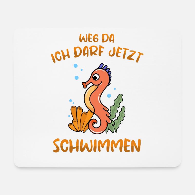 Schwimmen Seepferdchen bestanden Abzeichen - Mousepad (Querformat) - Weiß