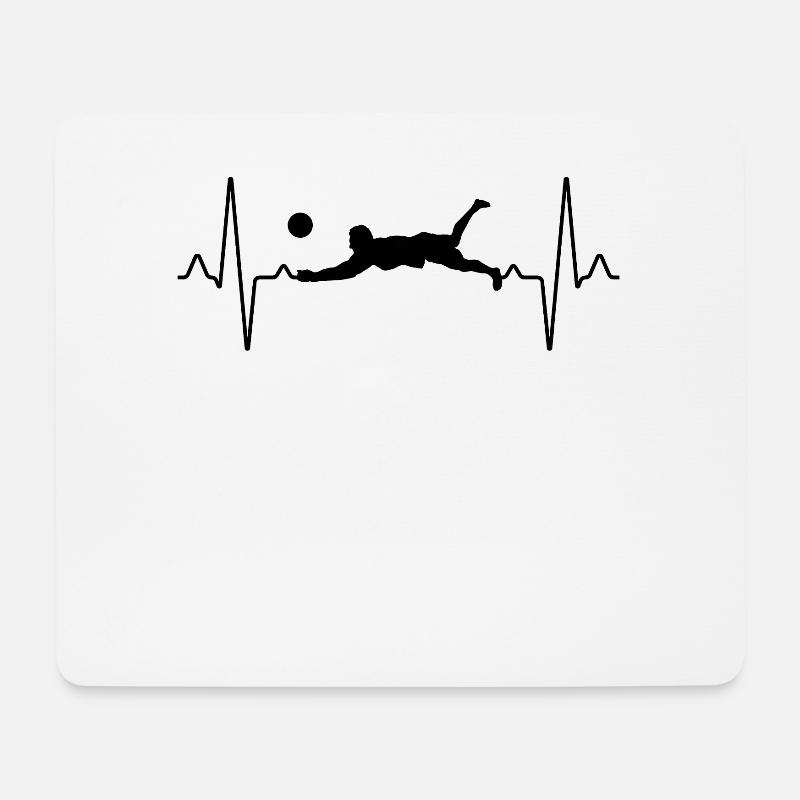 Volleyball Herzschlag - Mousepad (Querformat) - Weiß