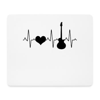 Guitare électrique Heartbeat - Tapis de souris (format paysage) - blanc - Devant
