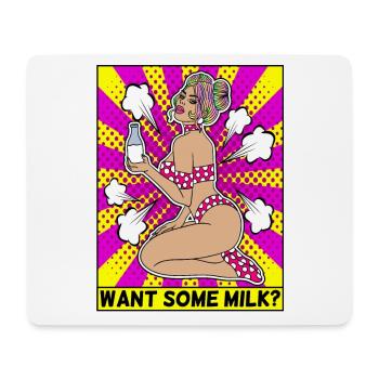 EROTIC POP-ART ARTWORK SEXY COMIC GIRL MILK - Mouse Pad (horizontal) - white - Front